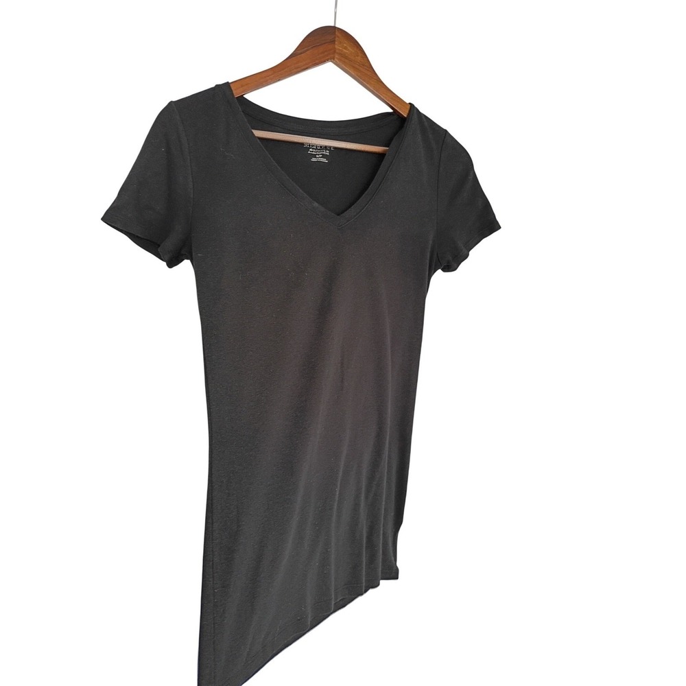 Merona Ultimate Tee S Black 100% Cotton V-Neck Short Sleeve Minimalist Essential
